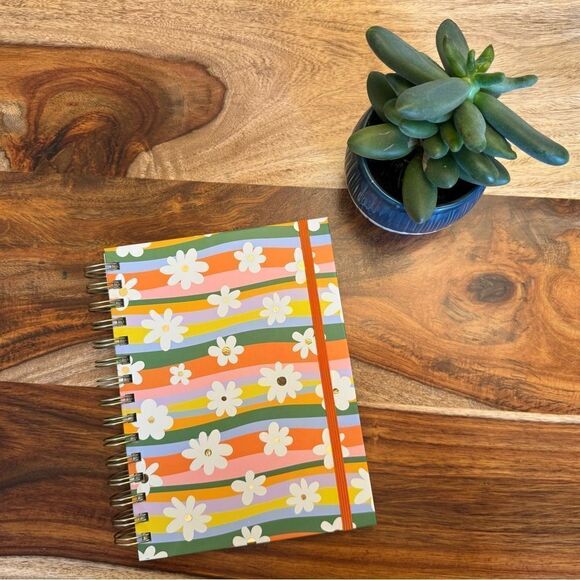 Journal Notebook Blank Book Pink Orange Flower Daisy Journal Gratitude - Picture 1 of 4